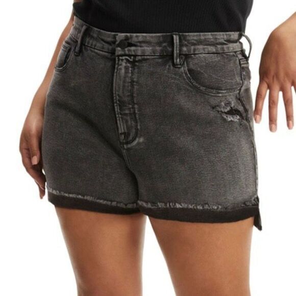 Good American Good Curve High Waist Cut Off Shorts - Picture 1 of 10